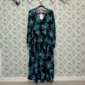NWT Proud poppy floral ruffle maxi dress.